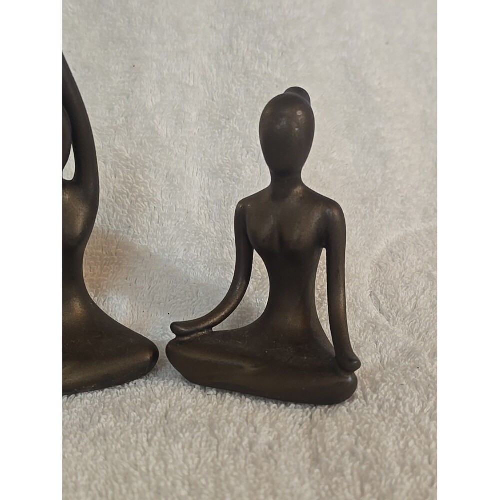 OwMell Lot of 4 Meditation Yoga Pose Statue Figurine Ceramic Yoga Figure Set - Picture 5 of 7